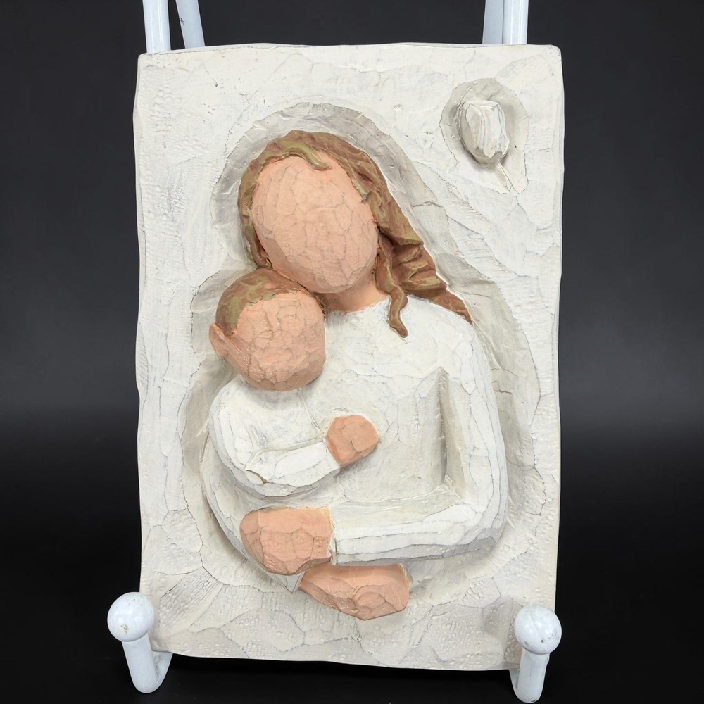 Willow Tree Mother and Child Plaque Demdaco Susan Lordi 2001 Resin Wall Art VTG